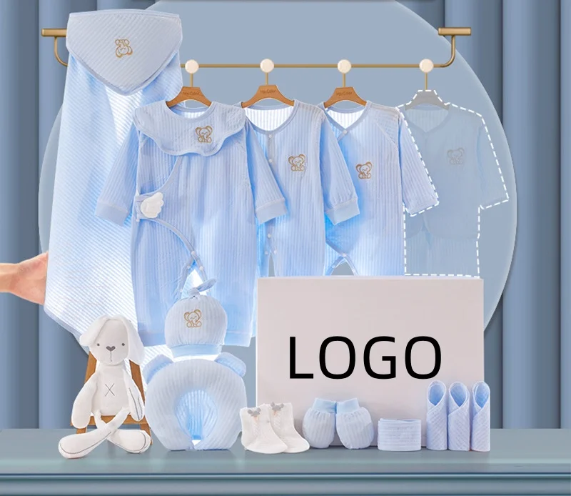 16 piece set Gift Box Custom Logo Newborn Gift Set Ropa Para Bebes Varon 100% Cotton New Born Baby Clothes Gift Set Suppliers