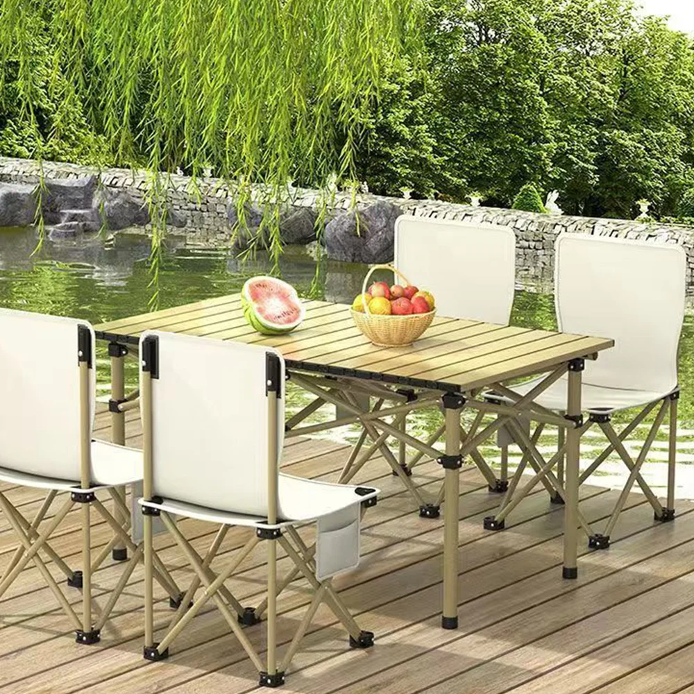 camp table portable folding outdoor table camping  egg roll table metal folding