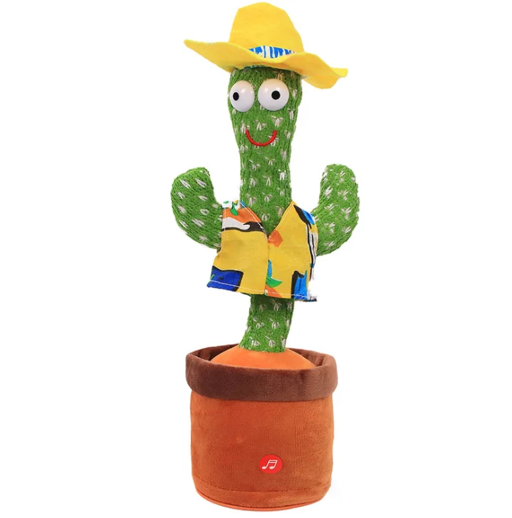 Flowerpot Twisting Dance Cactus Doll Talking Singing Music Dancing Cactus Decorations Cute Stuffed Plush Toy For Halloween Chris