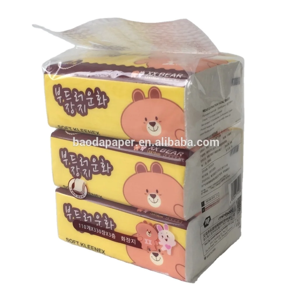 comfortable and cheap and 3 packs  2 ply 18* 16.5cm Soft Pack Facial Tissue Paper bamboo tissue paper in Australia
