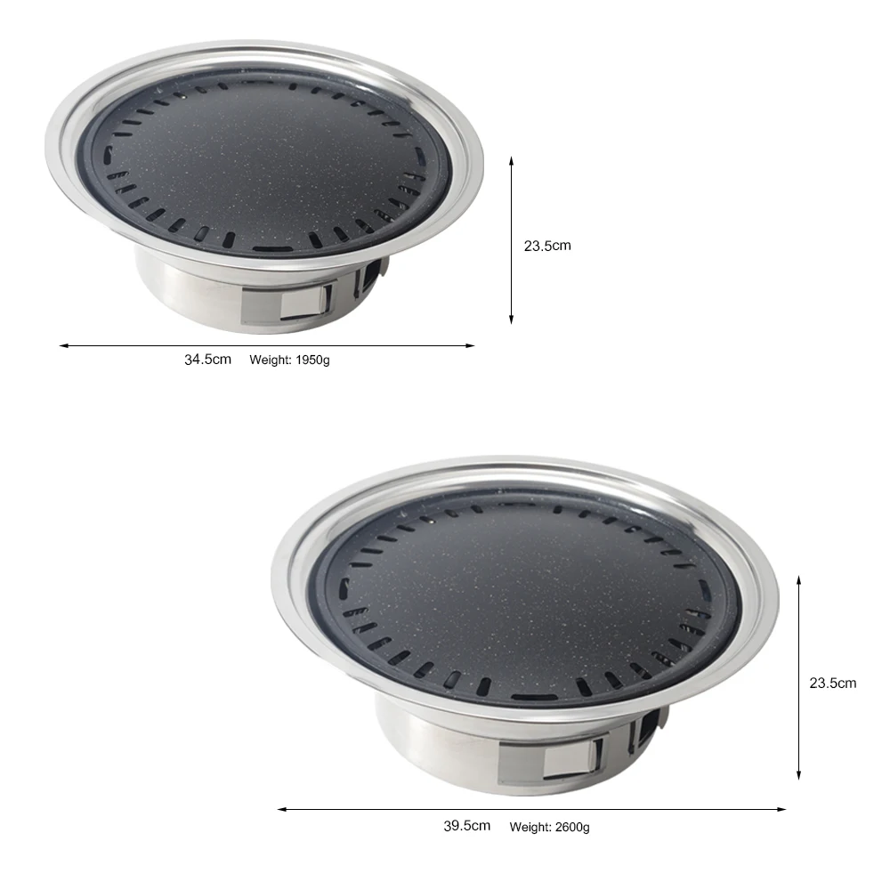 Non-Stick  Portable Stainless Steel  removable Charcoal Stove indoor korean bbq grill table grill