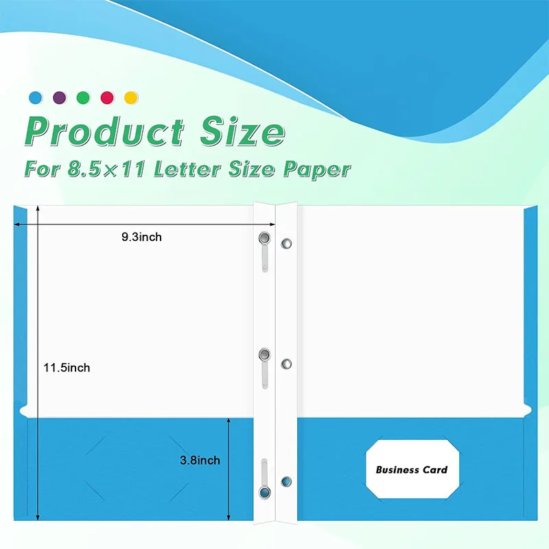 2 Pocket Folders Custom Logo Printing File Folder Paper Presentation Folder with Business Card Slot