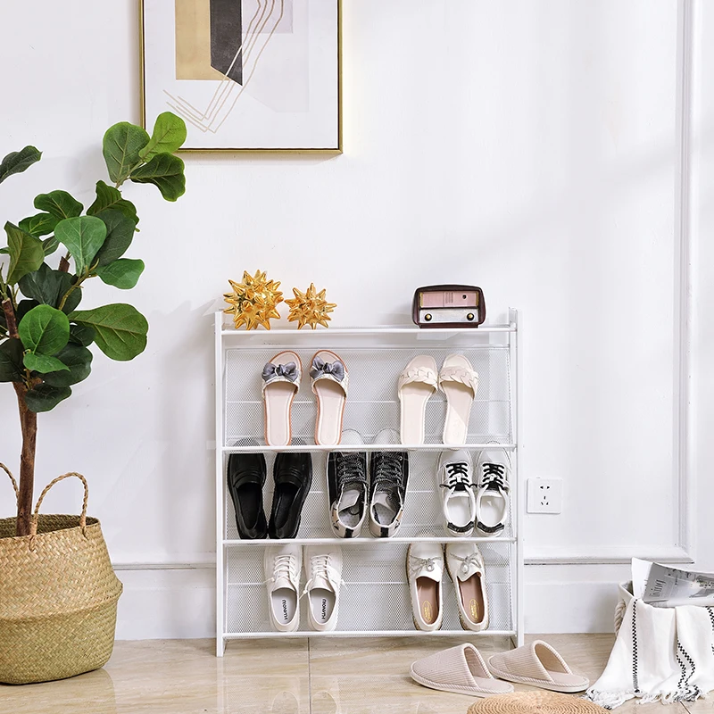 space saving home modern adjustable living room furniture entryway and hallway metal wire storage organizer stands shoe racks