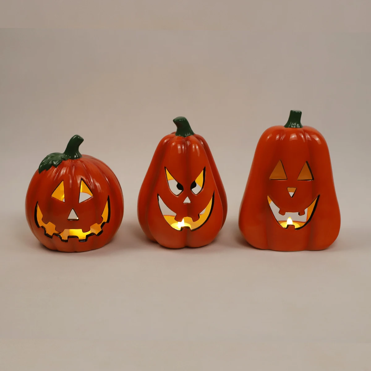 Wholesale Mall window display pieces hollowed out glow Easter scene decoration led Halloween pumpkins
