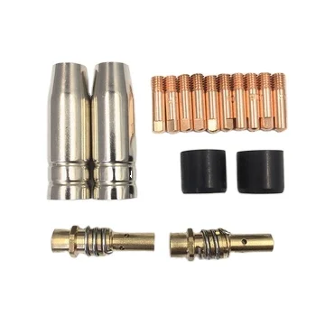 15AK Welding torch Kits Accessories 16PCS Set Contact Tip Holder for Binzel MB15AK Gas Nozzle for CO2 MIG MAG