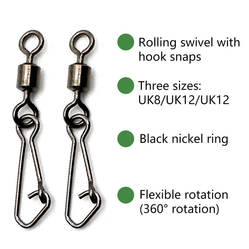 Carp  fishing  Feeder link swivel  With Hook Snap Connector Oval Feeder Line Stop Bead For Carp Tackle