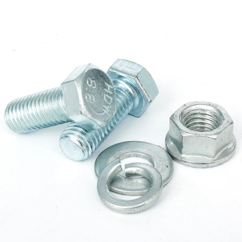 China manufacturing  Set Screw High Tensile Hexagon Hex Bolt and Nut  Bright Zinc Plated Grade 8.8 DIN 933 DIN934