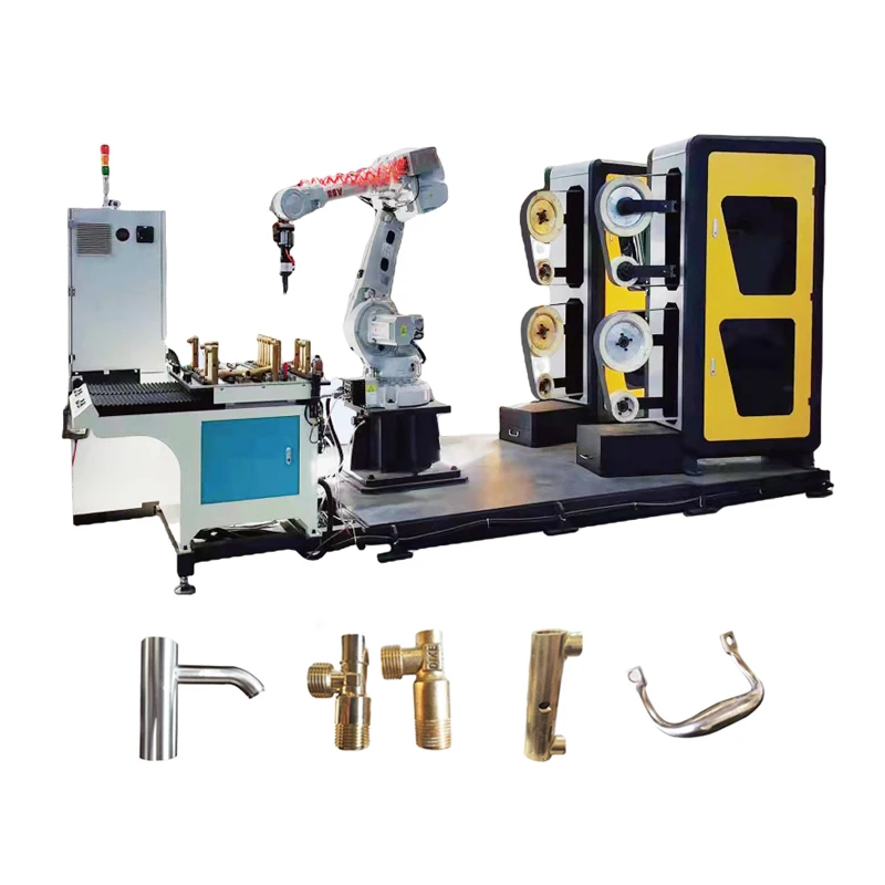 Copper zinc aluminum faucet handles surface grinding robot industrial polishing machine