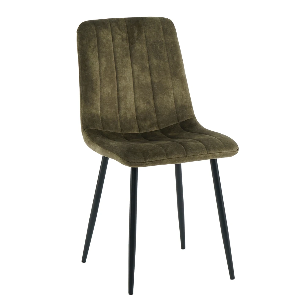 Best Quality Modern Black Painting Legs Velvet fabric Dining Room Chair