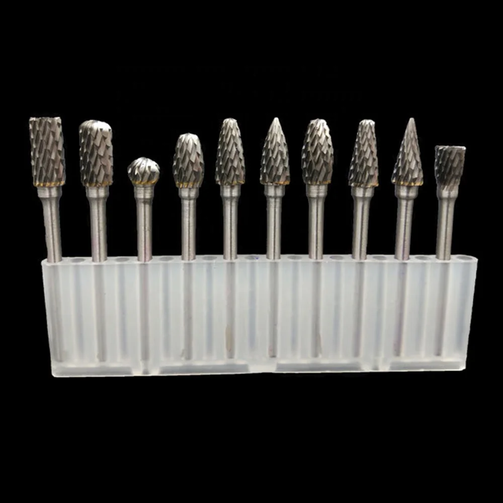 3 * 6 set hard alloy tungsten steel grinding head rotary file tungsten steel milling head wood carving rotary file