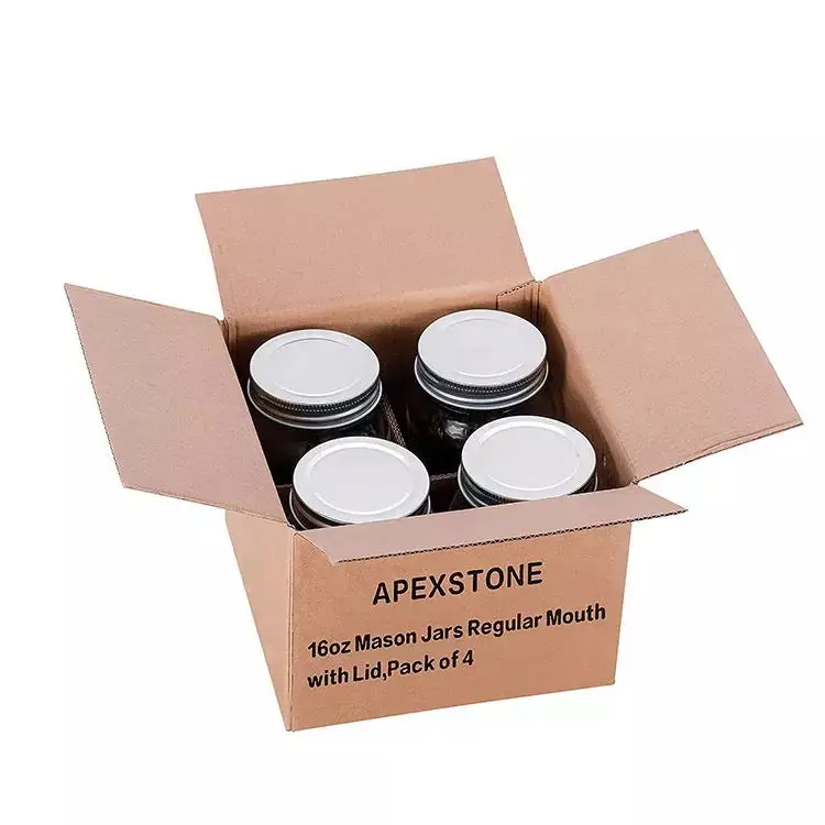 Custom Mason Jars wide mouth clear 500m 16oz Canning Jars With Lids For Honey Jam Jelly Foods