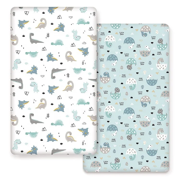 waterpoof 100% organic bamboo cotton fitted sheets crib baby crib sheet custom print cotton set for babies boys and girls