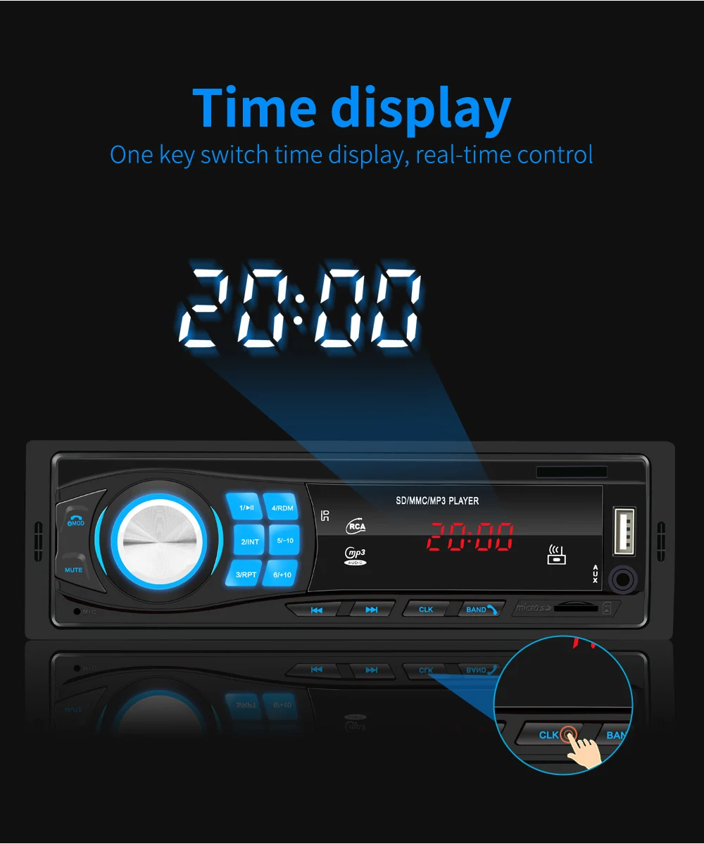 12V Автомагнитола mp3 плеер дистанционное управление зарядное устройство телефон USB/SD/AUX-IN аудио MP3 1 DIN в приборной панели автомобиля
