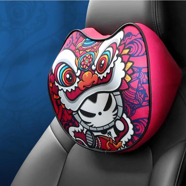 New china-chic style pattern adjustable car seat headrest pillow