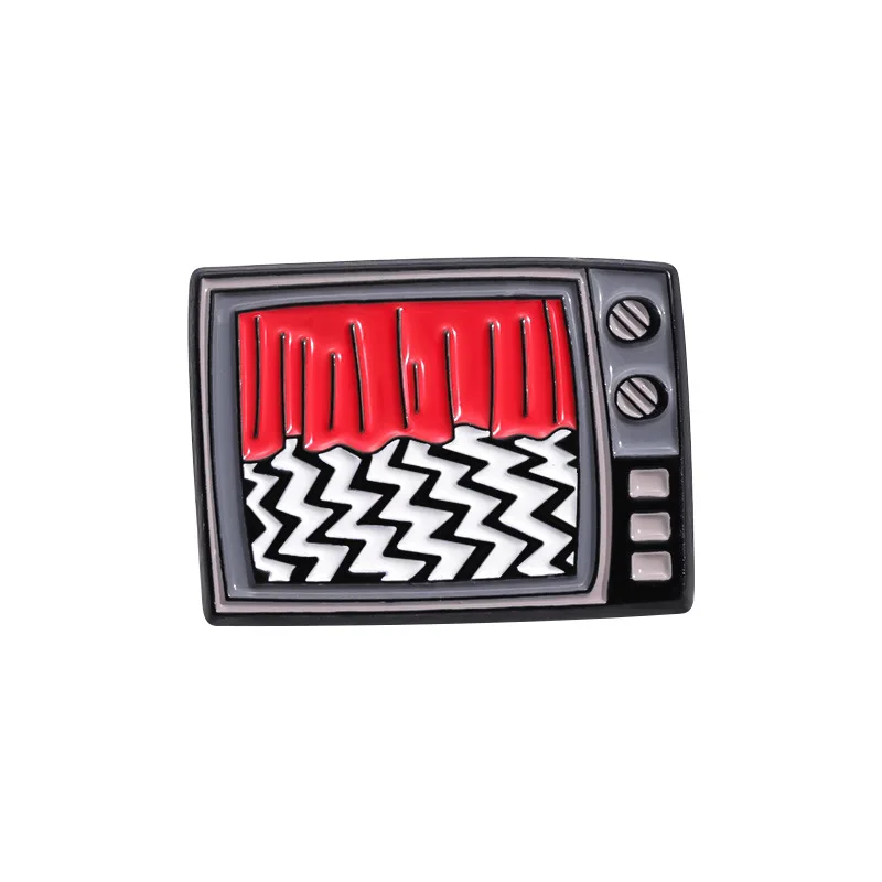 Hot Sale Terror Ghosts Televisions Funny Enamel Nickel Plated Zinc Alloy Hat Pin Metal Crafts Lapel Pin For Gift