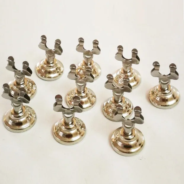 Harp style metal  table number menu clip holder with heavy cast base