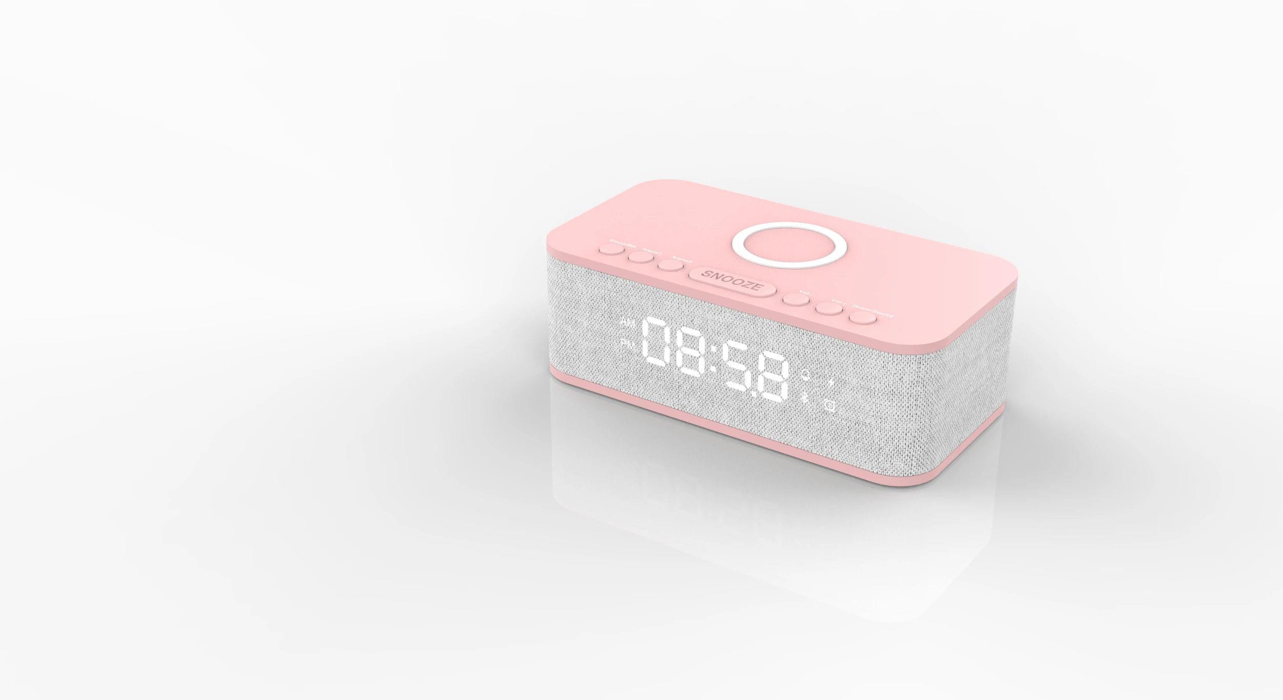 Portable Mini  Light Led Display Alarm Clock BT Speaker Wireless Charging Bluetooth speaker