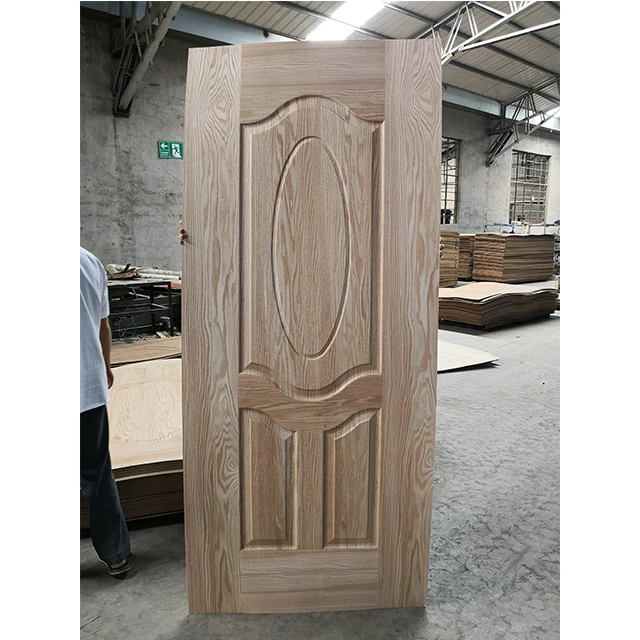 Natural Wood Veneer Melamine Paper Hdf Moulded Door Skin For Interior Door Making