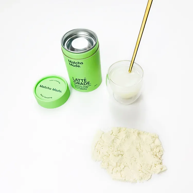 Natural collagen spice powder food paper packaging container box metal lid box for protein powder