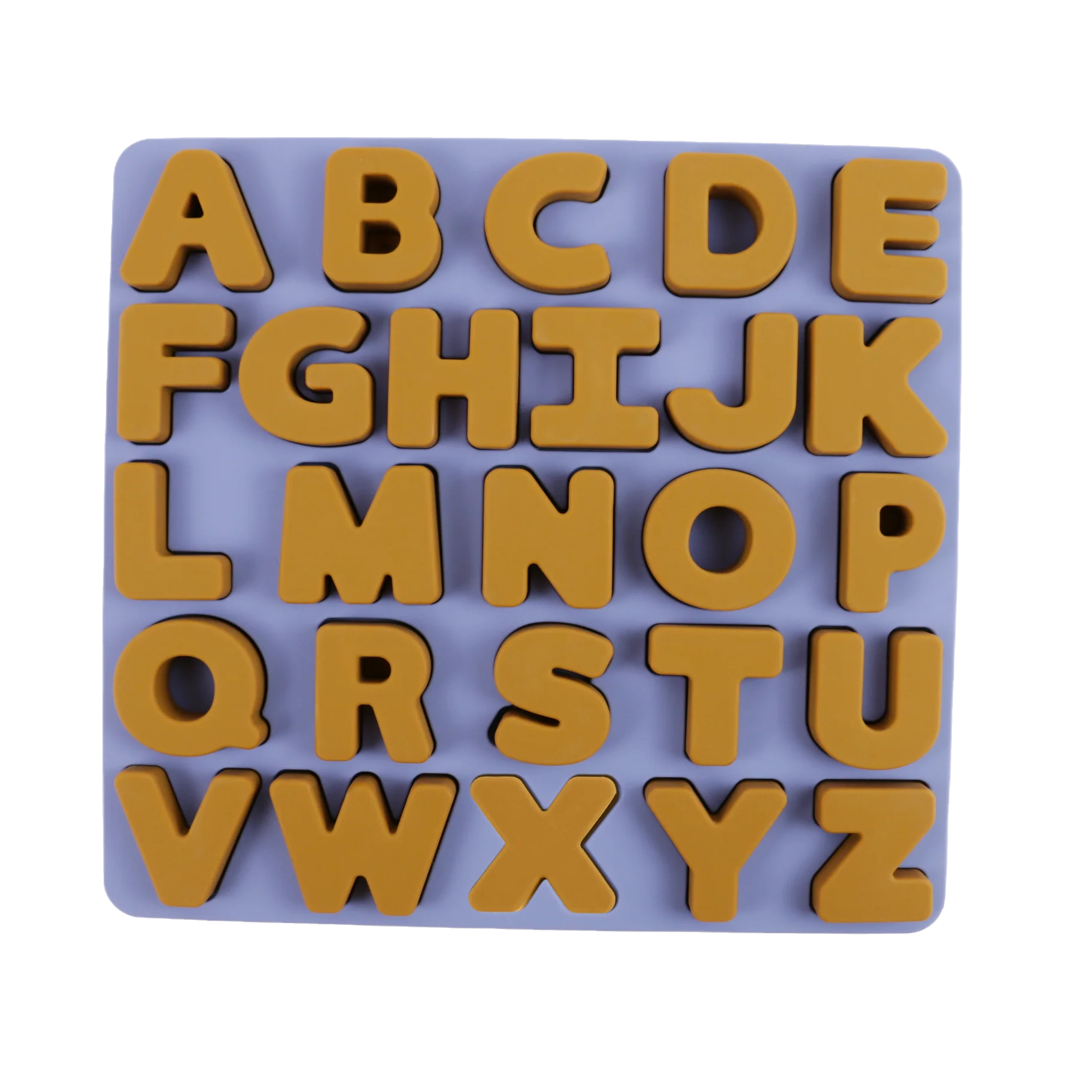 Низкий минимальный заказ быстрая доставка Чистый Розовый цвет 26 букв силиконовый пазл головоломки строительные блоки игрушки