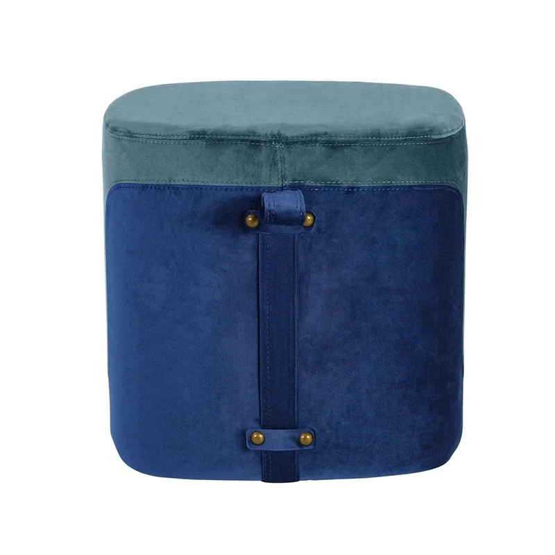 USA warehouse direct ship Modern living room furniture fabric square side velvet Ottoman stool