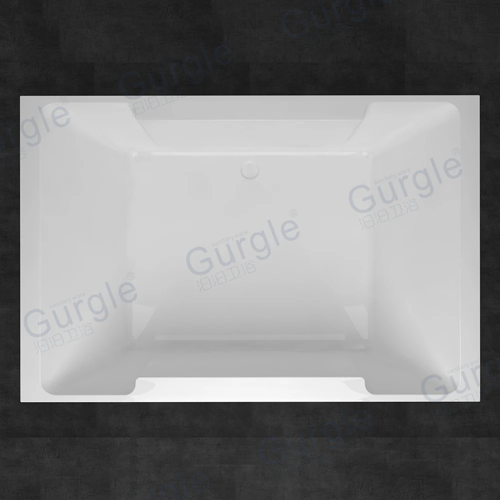 Build-in Cheap Bathroom Corner Square Soaking Acrylic Bathtub