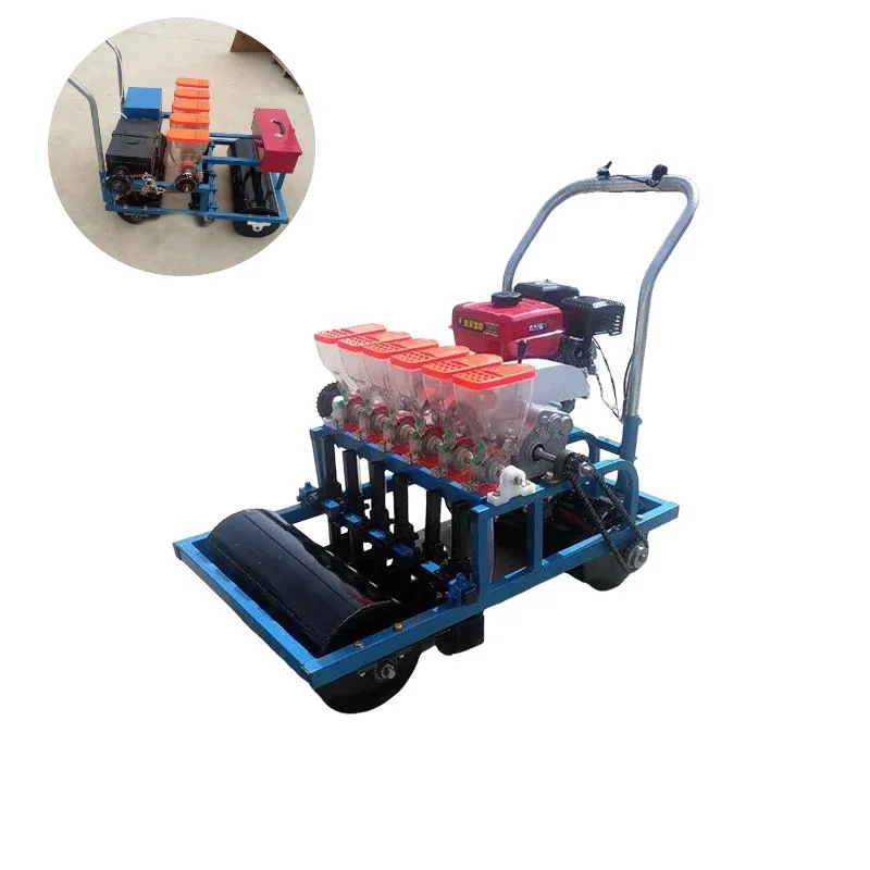 Hand push electric 4 rows 6 rows wheat seeding machine Greenhouse Vegetable Seed Spreader Turnip and cabbage planting machine
