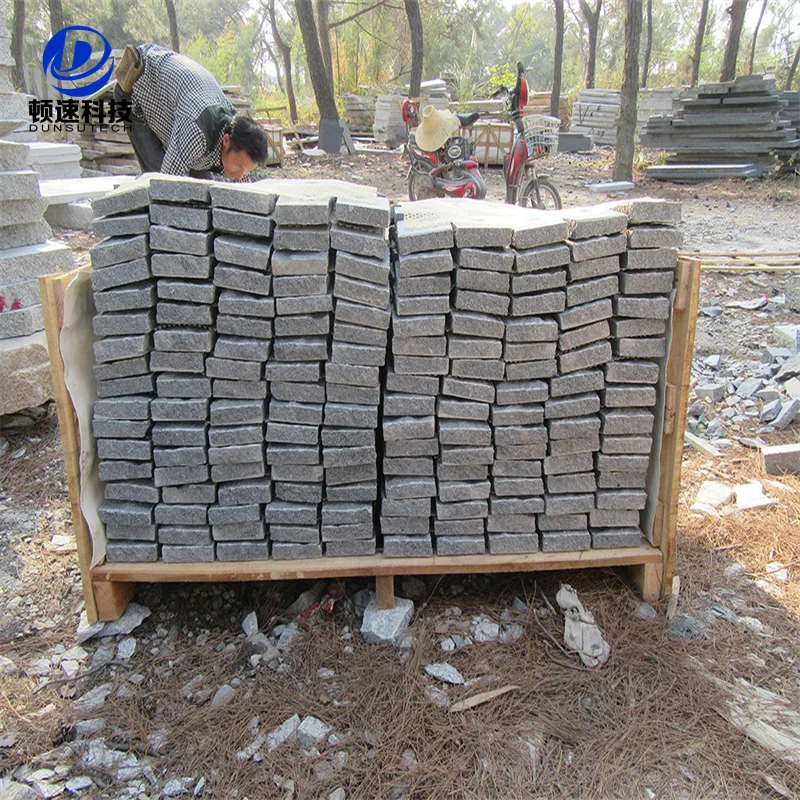 Flamed Anti Slip Grey Granite Cobble 10x10x3 Flat Stones Cube Paving Stone