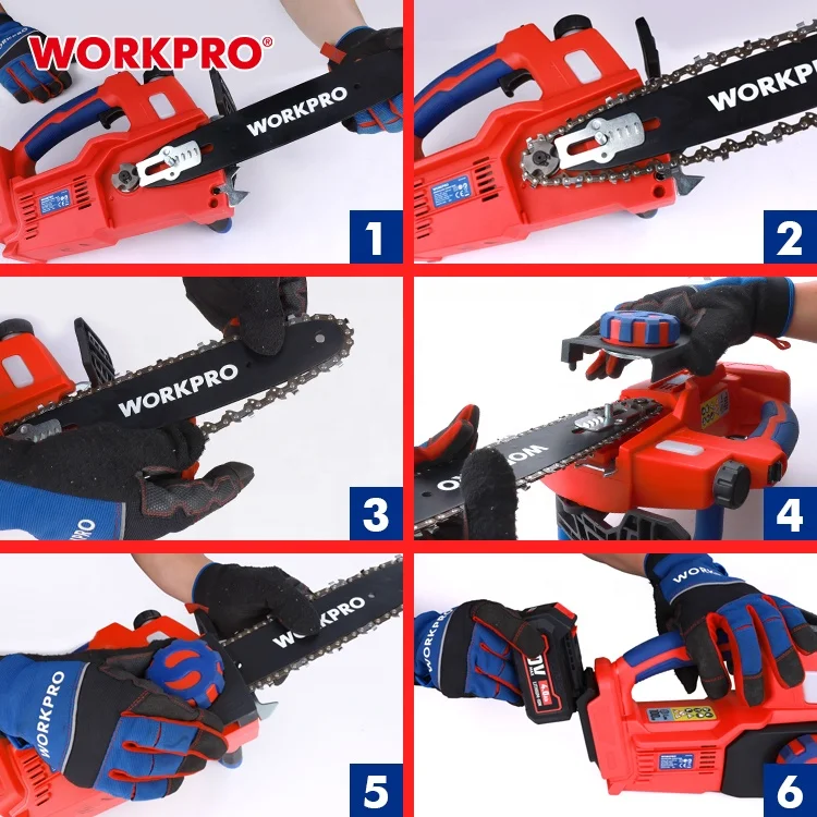 WORKPRO 20 В 10 дюймов бесщеточная цепная пила инструмент для резки древесины беспроводная бензопила