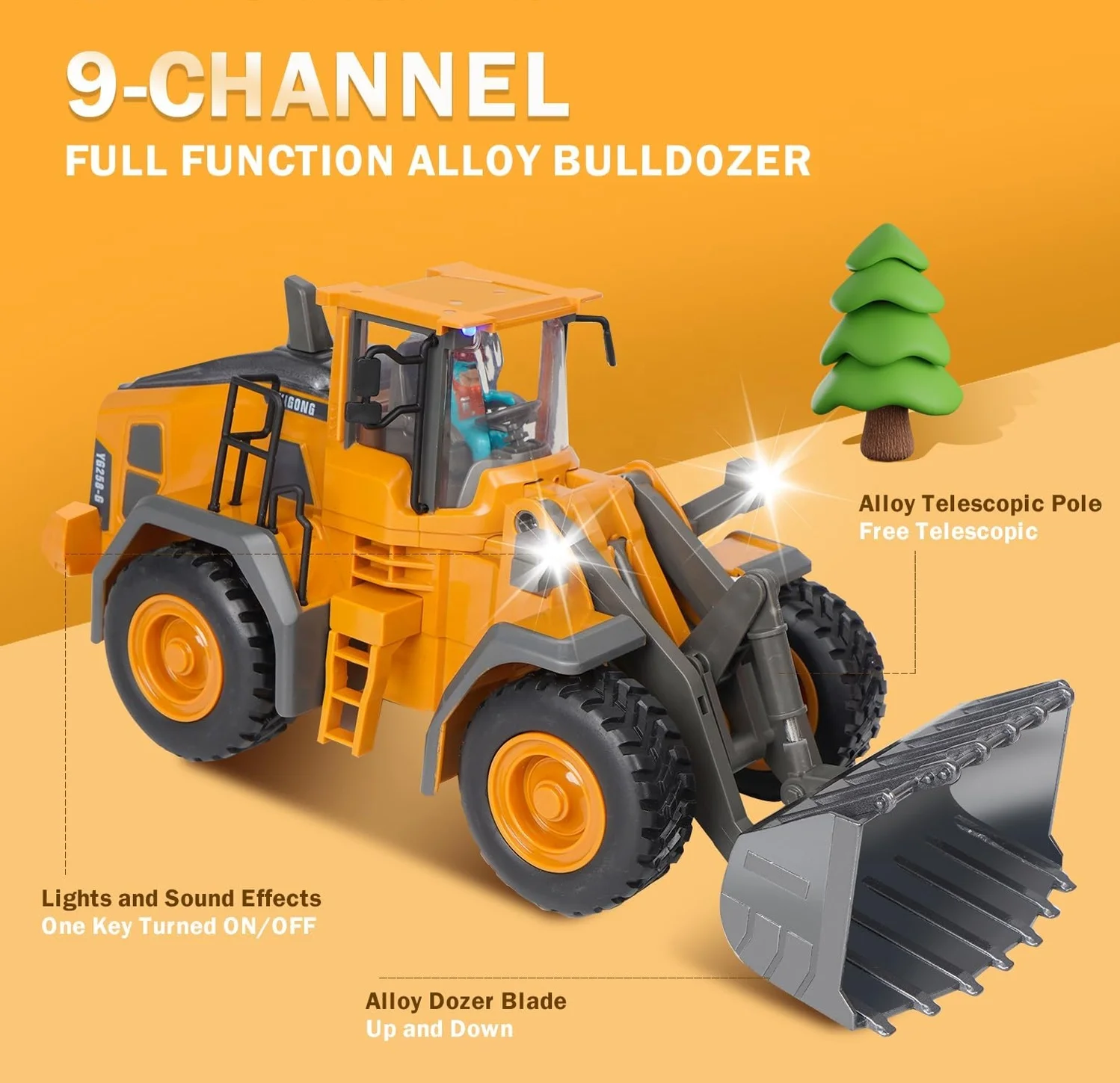 2024 Remote Control Toys Car RC Dump Truck 1:20 2.4G Electric Construction Toys Vehicle Bulldozer RC Loader with Light Music