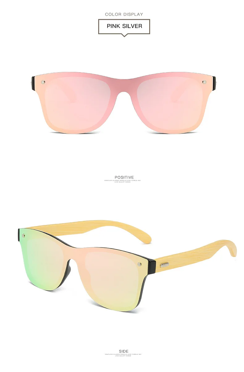 Trendy Sun glasses fashion custom logo retro Designer Eyewear Shades Women men bamboo wooden Sunglasses