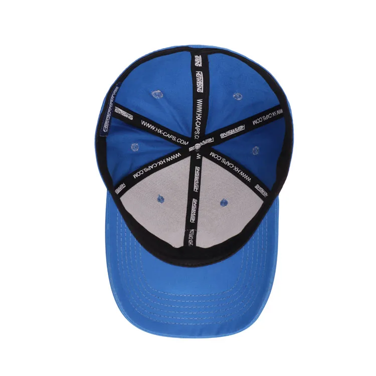 close cap fitted men blue rubber patch custom logo flex fit 6 panel baseball cap fitted hat