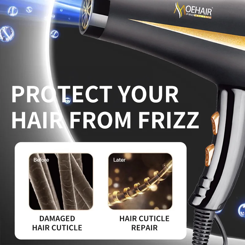 Moehair Ready Stock LED Display AC Motor Salon Hair Dryer With Diffuser Concentrator Nozzle