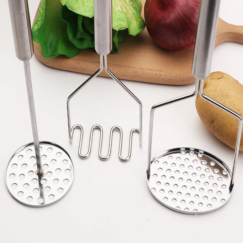 High Quality Easy To Clean Kitchen Tool Wire Head Masher A Vegetable Peeler Stainless Steel Potato Masher With Long Handle