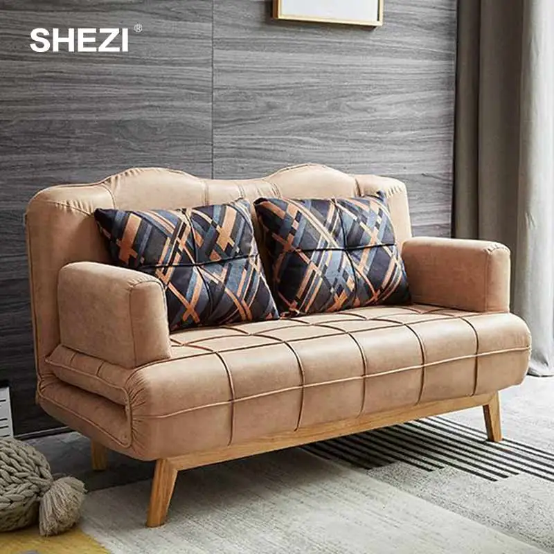 Фабрика SHEZI Foshan поставляет высококачественный желтый раскладной диван-кровать с двумя двухместными сиденьями для апарт-отеля