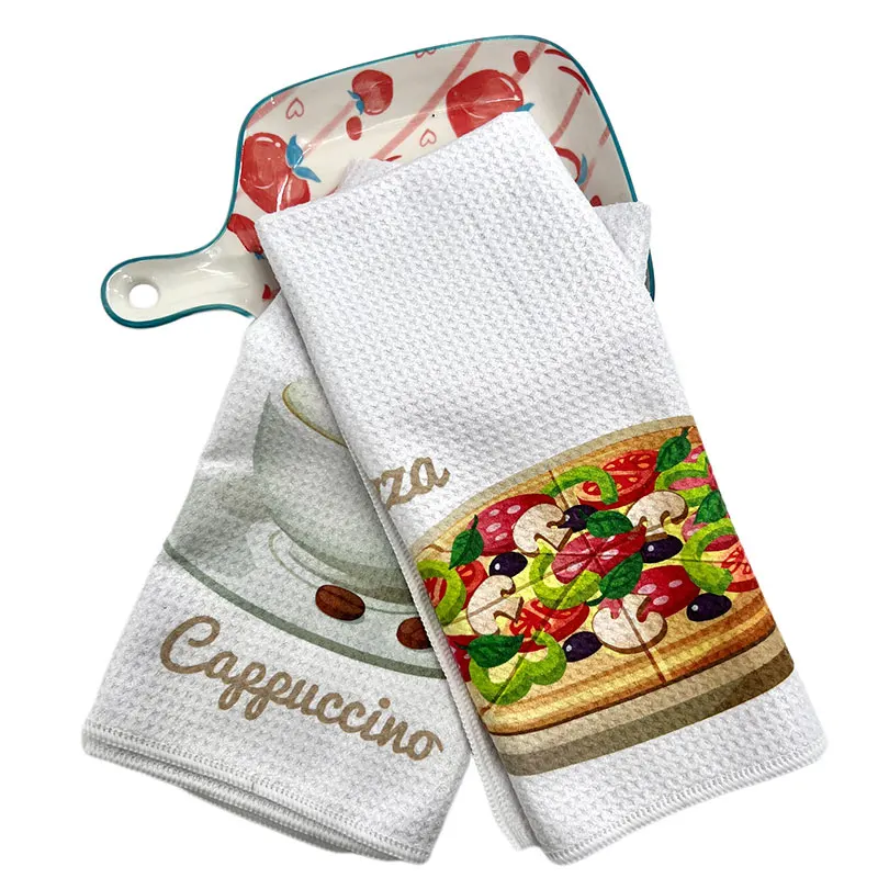 Personalized waffle weave tea towel kitchen towel for sublimation