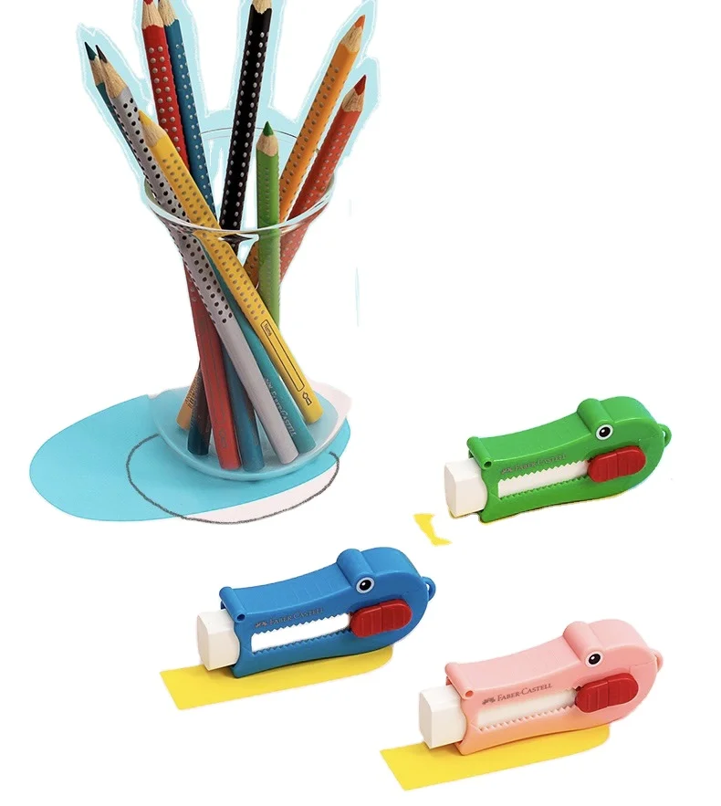 
pupils use 3colors cute eraser sliding push-pull creative cartoon child crocodile erasers 