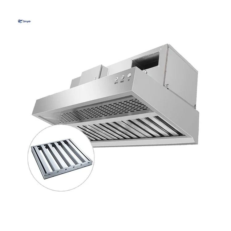 Metal 304 Stainless Steel Restaurant Baffle Grease Filters Range Hood Air Filter  grease filter kitchen hood