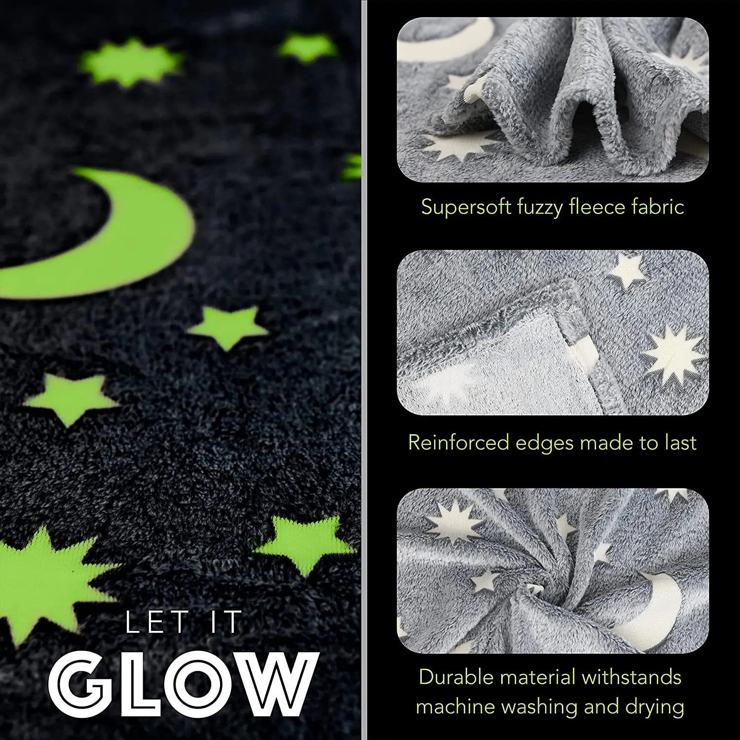 Factory Flannel Plush Throw Blanket Unicorn Blanket All Seasons Kids Pink Luminous Glow in The Dark Blanket