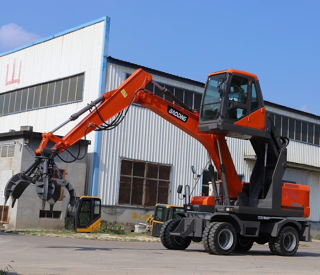 Колесный экскаватор 2*4 твердые шины 0 7 CBM ковш Cummins двигатель Kawasaki гидравлический зажим для утюга сливы 15 тонн