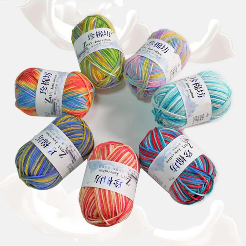 Free Sample Factory Supply 4ply 100% Acrylic Milk Cotton Soft Warm Baby Yarn Fancy Crochet Worsted Hand Knit 50g Ball Yarn
