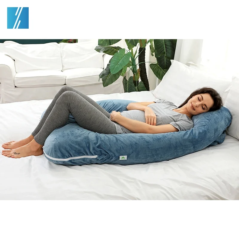 Warehouse Best  Down Belly U Shape  Pregnancy Pillow For Side Sleepers