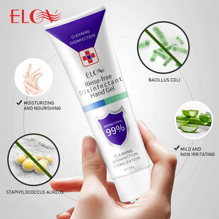 Waterless 75% Alcohol Antiseptic Disposable Hand Sanitizer Gel Portable 99% Effective Antiviral 100g Rinse-Free Disinfectant Gel
