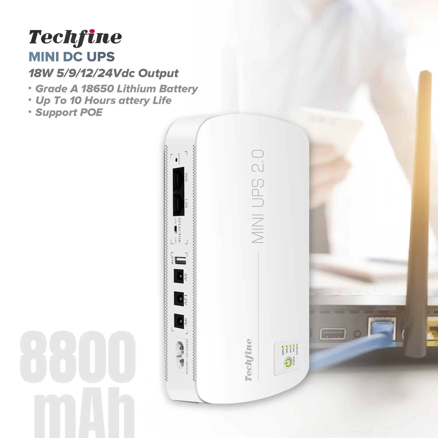 Портативные мини-Ups 18 Вт 36 12 В резервное питание Wi-Fi маршрутизатор ups для источников питания постоянного тока