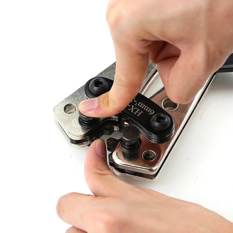 Factory Sale HX-50B 10-0AWG SC 6-50mm2 60pcs Non Insulated cold press Precision Cable Lugs Wire Terminals crimping pliers