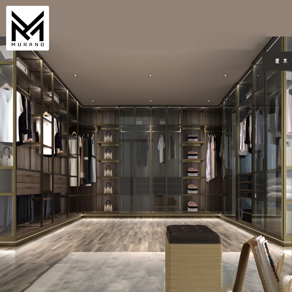 Новый дизайн U-образный деревянный шкаф для спальни в Европейском стиле матовый лаковый