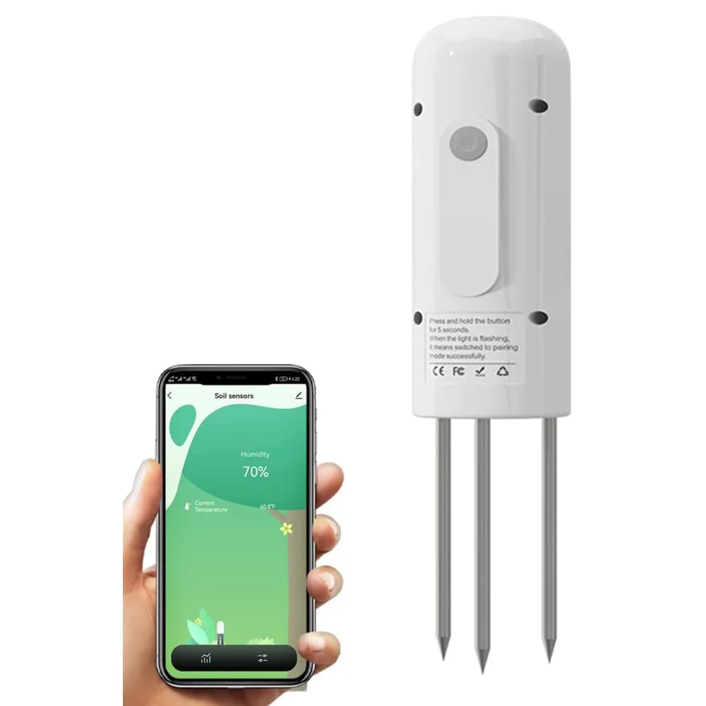 2 in 1 IP67 Waterproof ZigBee High Sensitivity Measure Data Log Soil Temperature Moisture Tester For Greenhouses