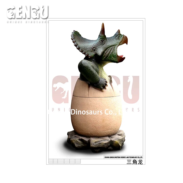 Dinosaur Yard Fiberglass Dinosaur Dustbin Decoration