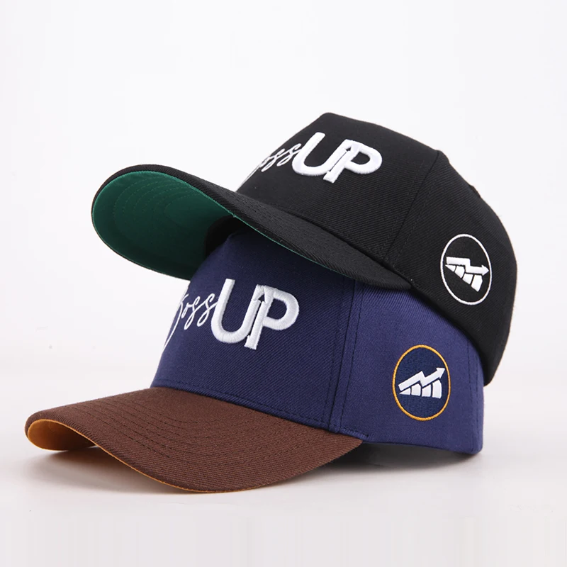 Custom High Quality 100% Cotton 5 Panel 3D Embroidery Logo Custom A Frame Two Tone Gorras Sports Baseball Cap for Men