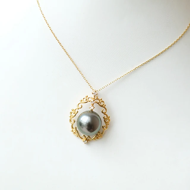 Tahiti Black Pearl Jewelry 14K 18K 24K Yellow Gold Pendant Charms